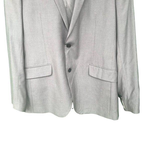 J. Ferrar Mens Grey Stretch Technology Slim Fit 2 Button Blazer Size 44 Long - Picture 5 of 7